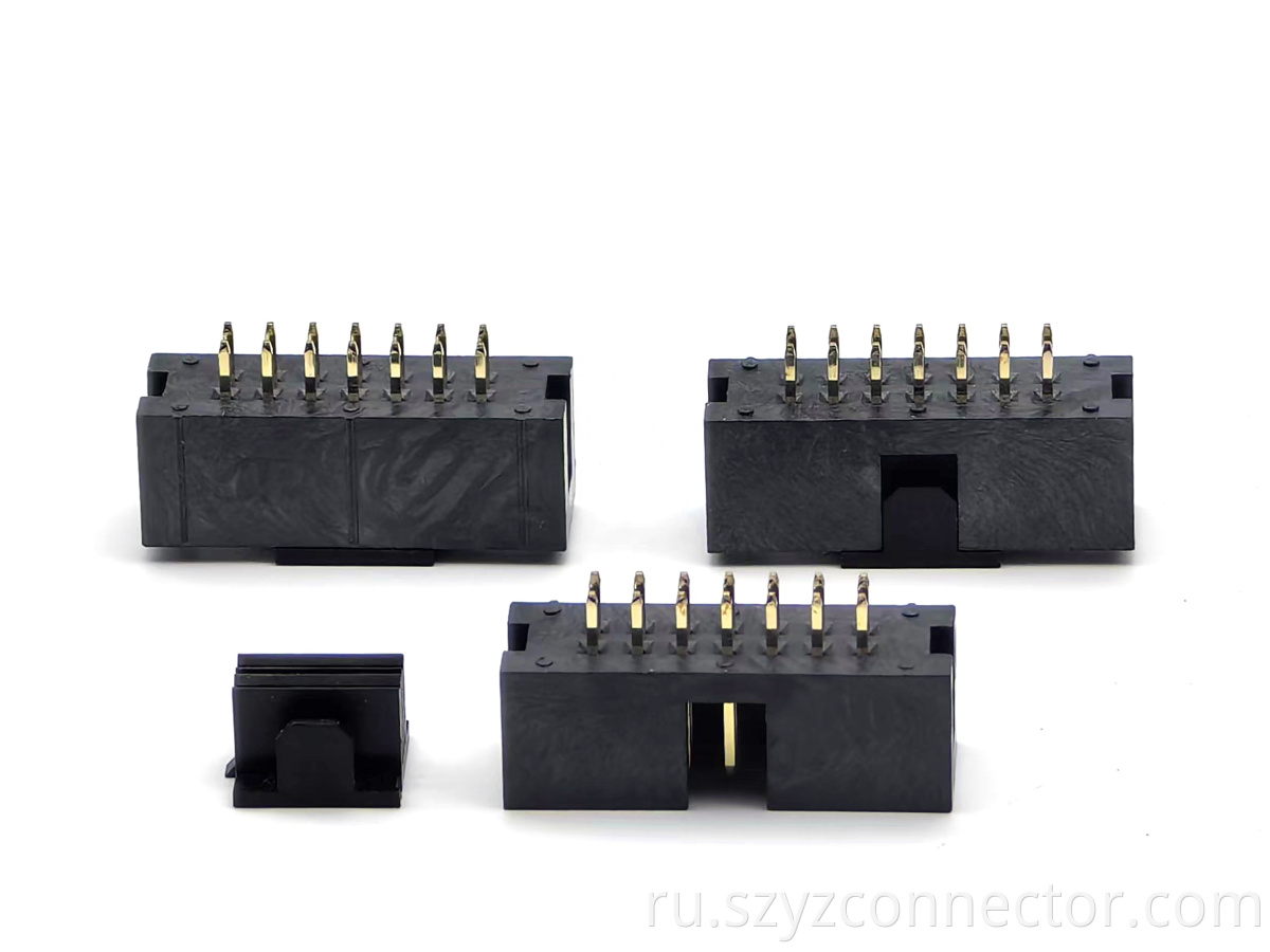 2.54mm Pitch Box header Connector Dual Row Straight H8.8 2*7P
